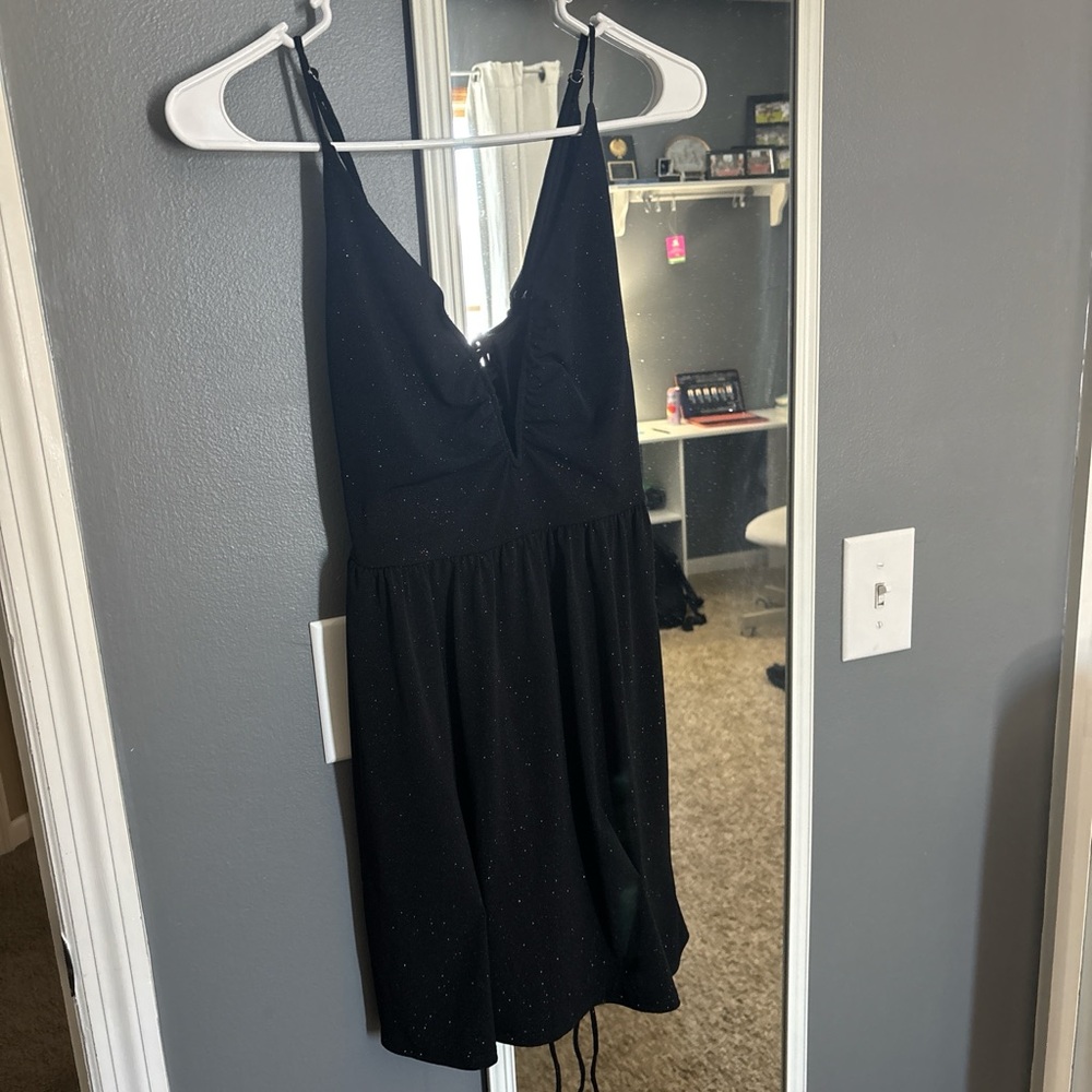 Lucy in the Sky Black Dress with Glitter Accents